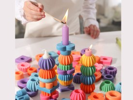 Pack 8 moldes silicona torre apilable para velas